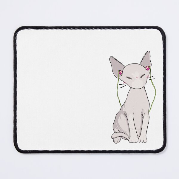 Item preview, sphynx cat with earbuds designed and sold by kaboodel.