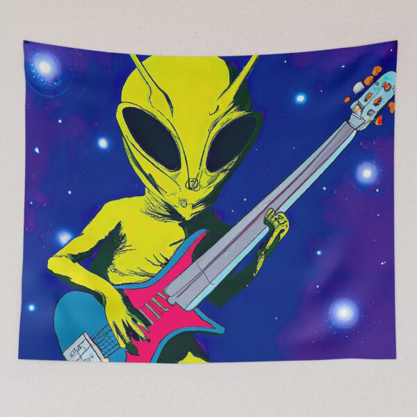 Item preview, Alien playing guitar in Space designed and sold by Ludvig823.