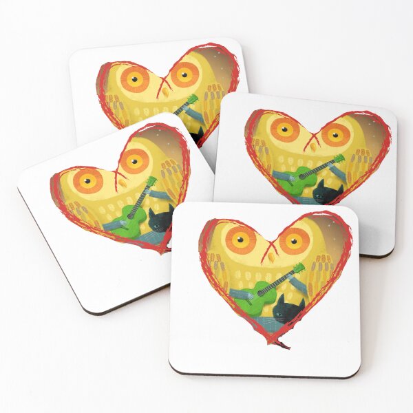 Item preview, A cat and an owl in heart designed and sold by namipaliso.