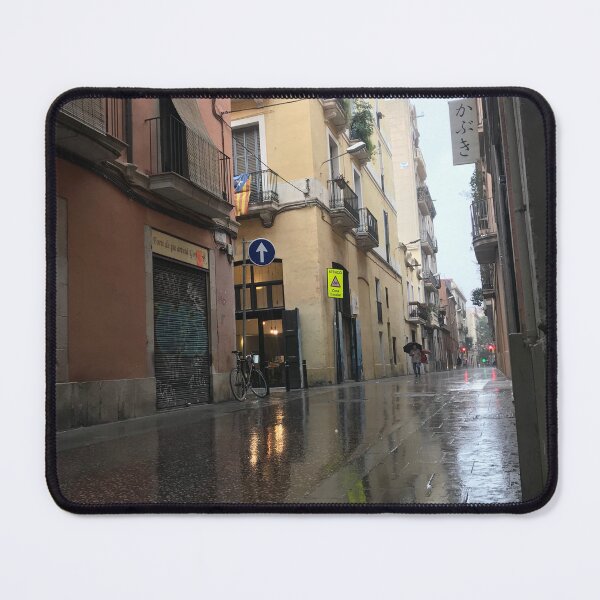 Item preview, Calle lluviosa, Barcelona, España designed and sold by ViewUnfiltered.