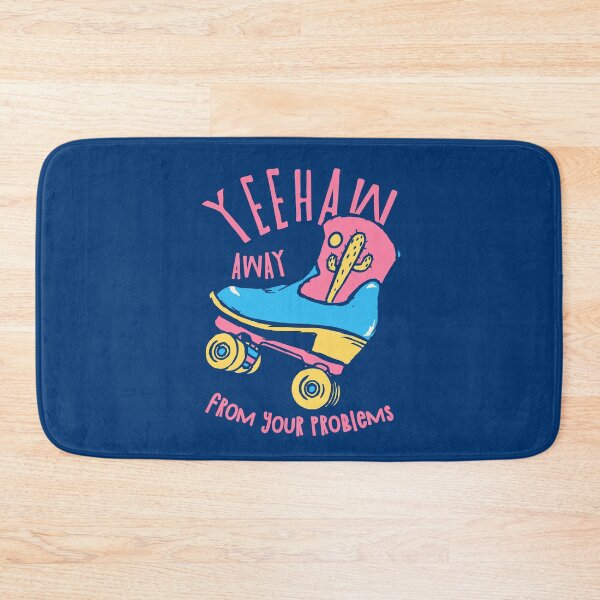 Item preview, YeeHaw Away From Your Problems | Blue BG | Funny Adulting Yee Haw Cowboy Boot Roller Skater Boots MEME designed and sold by Any Color Designs.