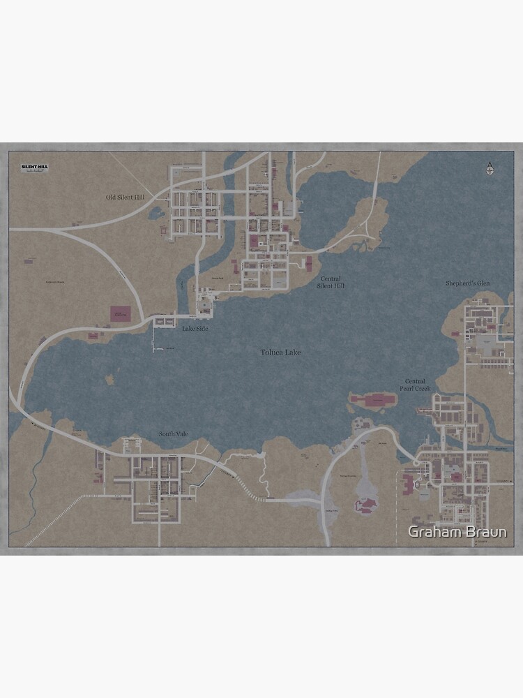 Discover Silent Hill Full Map Premium Matte Vertical Poster
