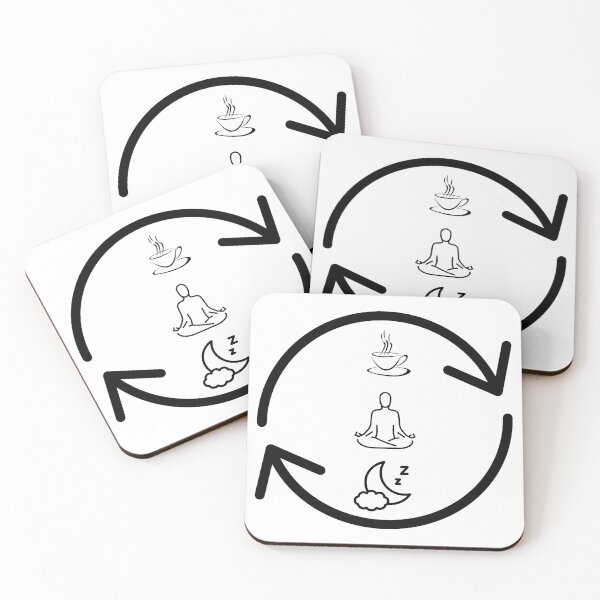 Item preview, coffee yoga sleep repeat designed and sold by take-it-simple.