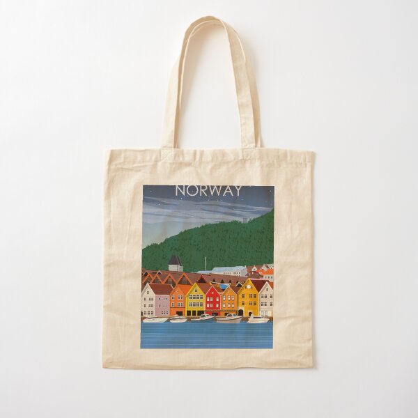 Item preview, Norway Bergen Vintage Minimal Retro Travel Poster designed and sold by Stadify.