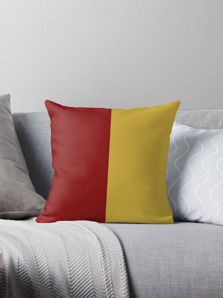Gold And Red Wide Stripe Decorative Throw Pillow Cover. Gold And Red Wide Stripe Decorative Throw Pillow Cover.