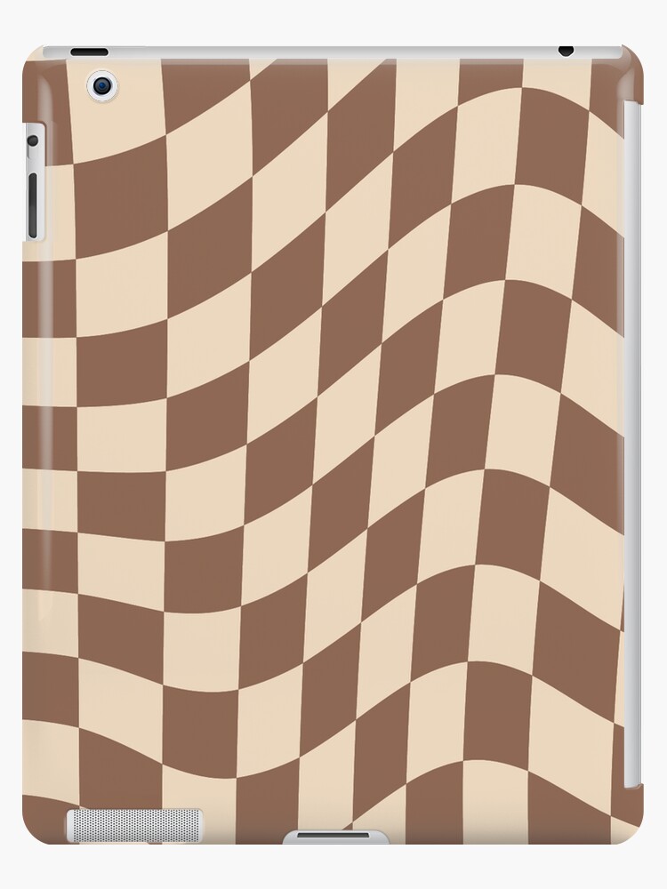 Tan Brown and Chocolate Brown Checkerboard iPad Case & Skin for