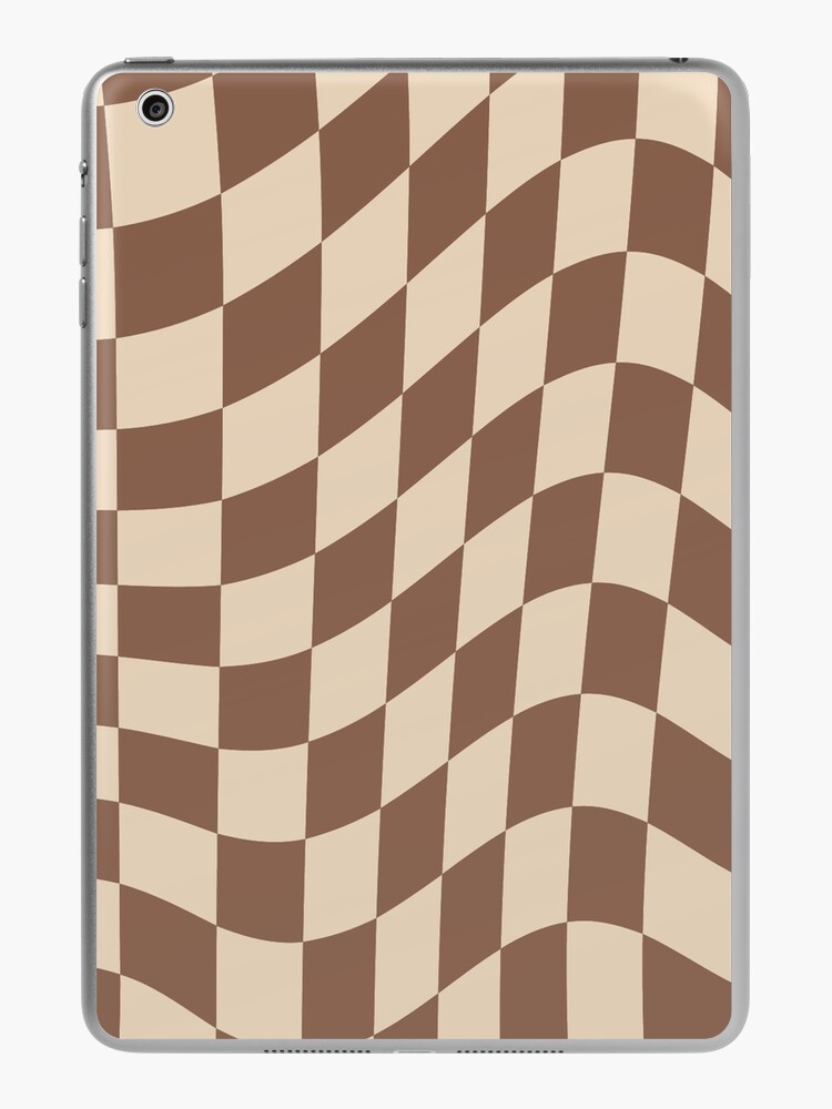 Tan Brown and Chocolate Brown Checkerboard iPad Case & Skin for