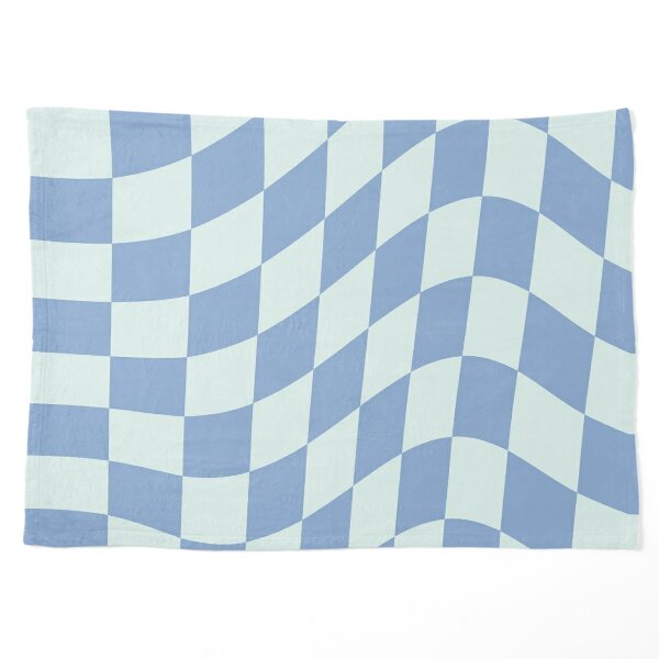 Aesthetic Simple Modern Wavy Blue Checkered Design | Greeting Card