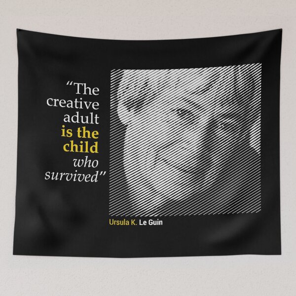 Item preview, Ursula K. Le Guin's Portrait with a Creativity Quote (inverse) designed and sold by emotica.