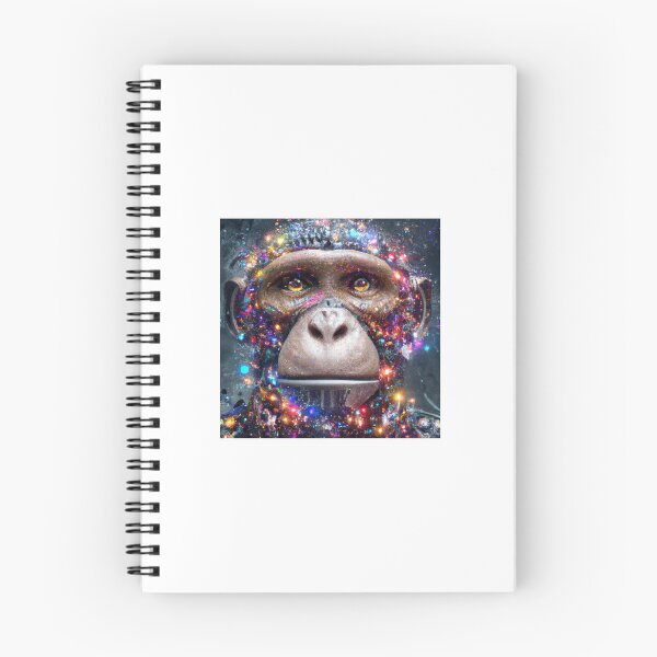 Item preview, head and shoulders portrait of a cyborg monkey, set in the galaxy filled with stars designed and sold by krugerable.