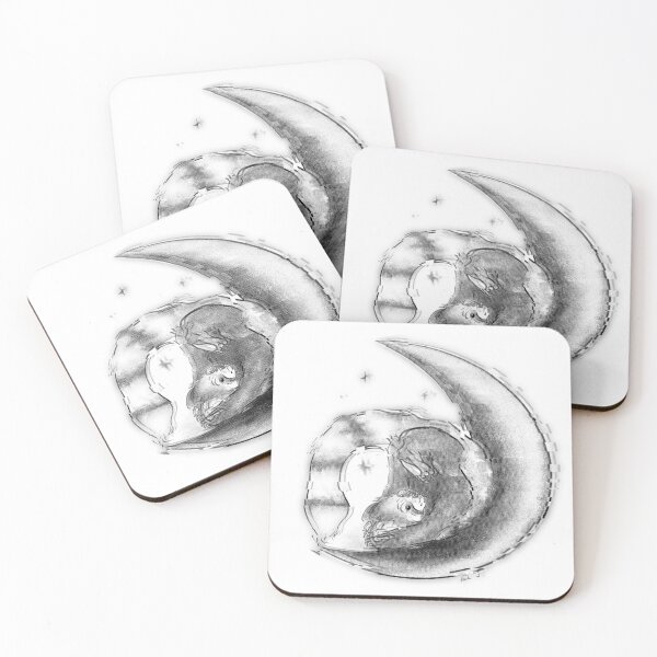 Item preview, Red Panda on the moon designed and sold by ILoveBatsArt.