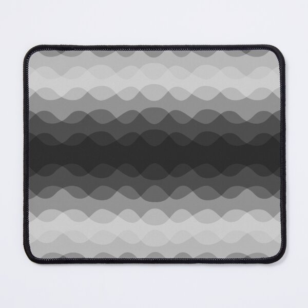 Item preview, Grayscale Overlapping Wavy Line Stripe Horizontal Pattern designed and sold by All-Black-White.