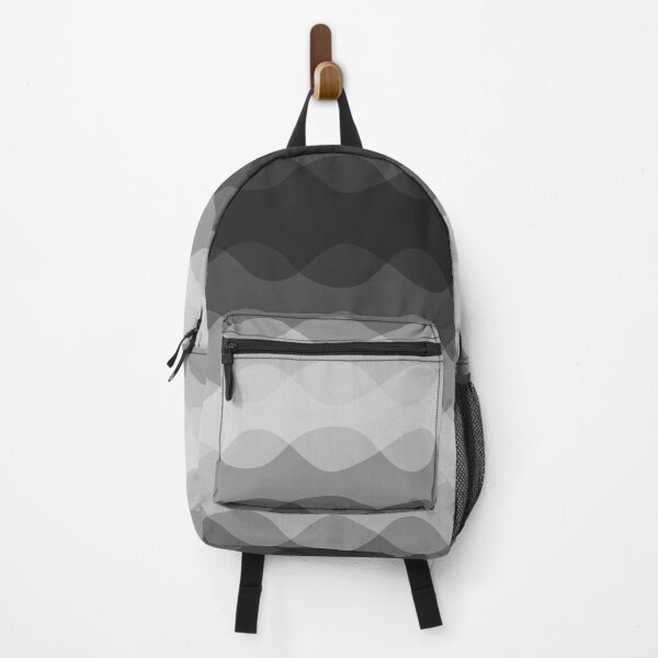 Item preview, Grayscale Overlapping Wavy Line Stripe Horizontal Pattern designed and sold by All-Black-White.