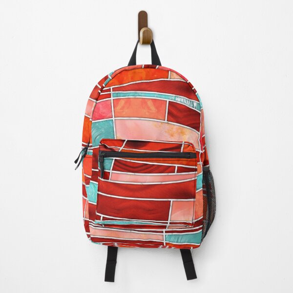 Item preview, Mosaic Waves Art - Rosso Corsa and Green Sheen designed and sold by k9printart.