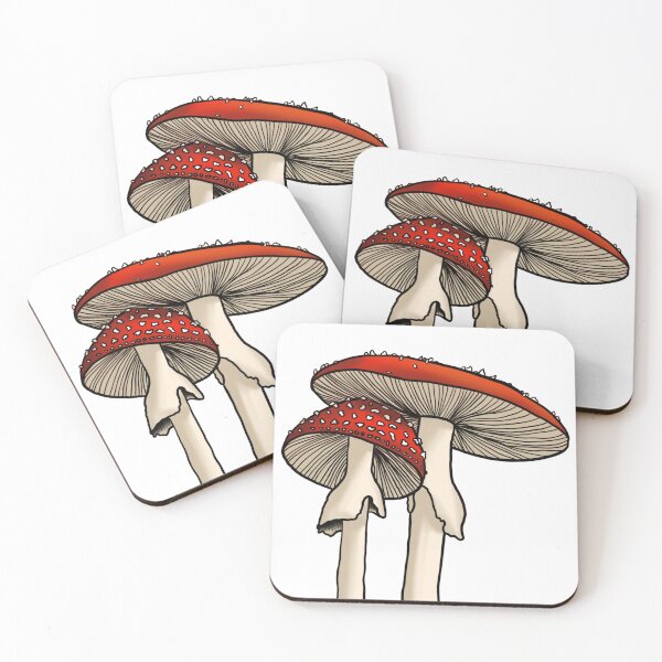 Item preview, Pair of Mushrooms - Amanita Muscaria (Red and White Fungi) designed and sold by Courtney Matulewicz.