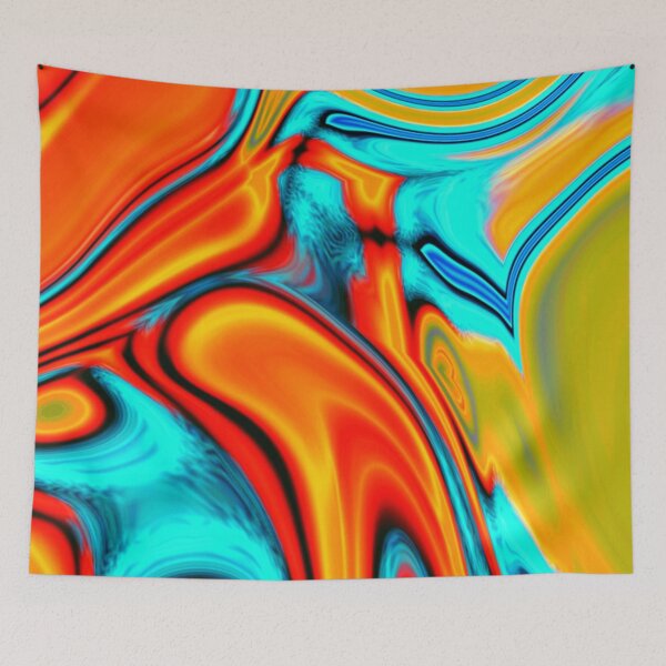 Item preview, Vivid Modern Southwest Hipster Turquoise Orange Swirls designed and sold by skolfid brows ⭐⭐⭐⭐⭐ (5.0).