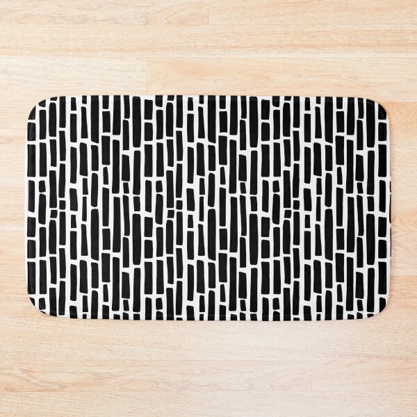 Item preview, Black and White Abstract Minimal Vertical Dash Line Pattern designed and sold by All-Black-White.