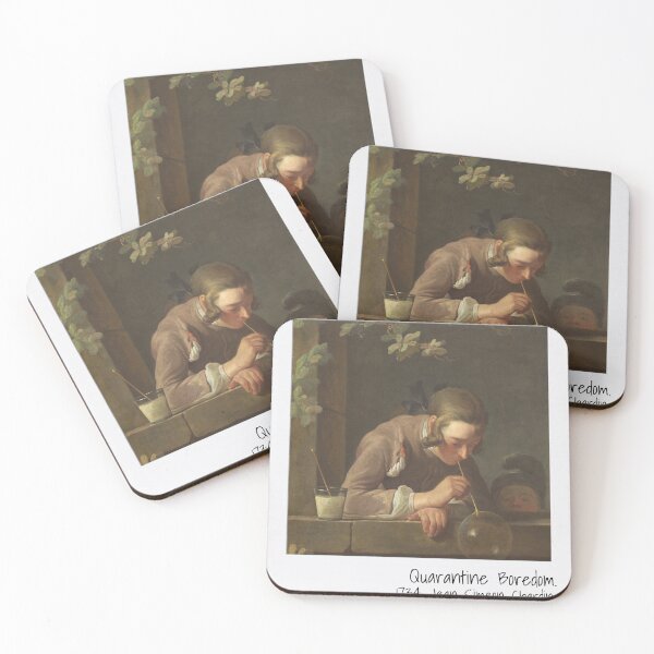 Item preview, Quarantine Boredom - Art History Sticker - French Man Blowing Bubbles - Jean Simeon Chardin designed and sold by Clowngirlprints.