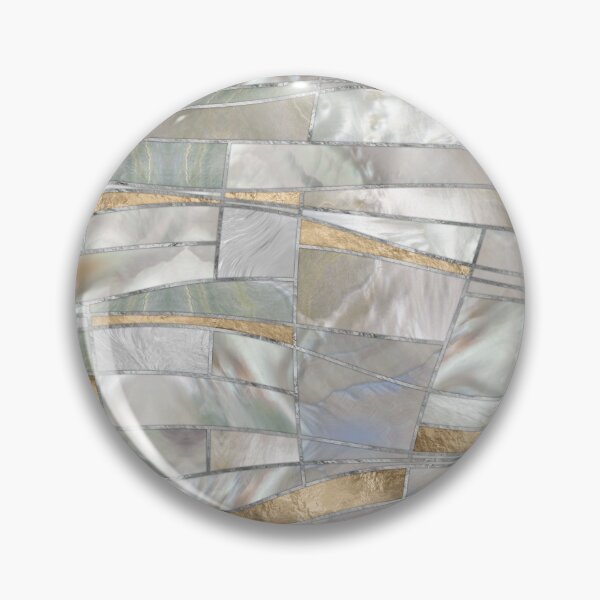 Item preview, Mosaic Waves Art - Pearl and Pastel Gold designed and sold by k9printart.