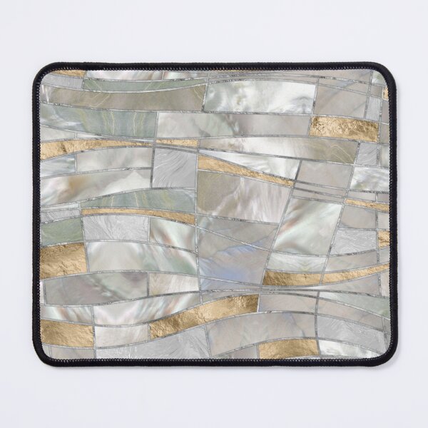 Item preview, Mosaic Waves Art - Pearl and Pastel Gold designed and sold by k9printart.
