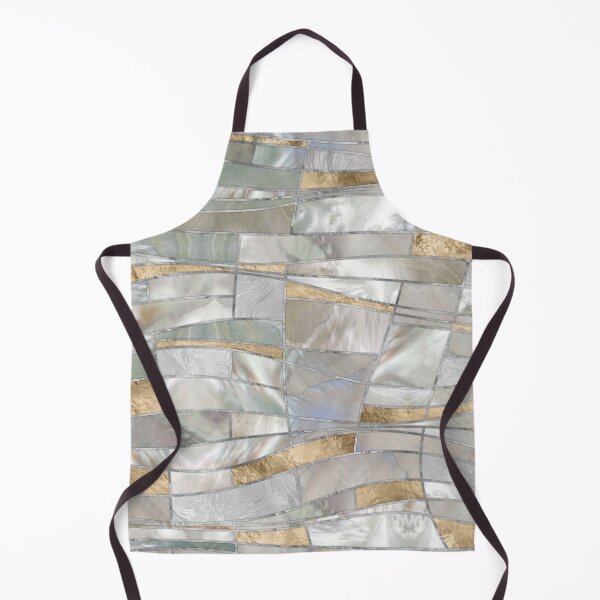 Item preview, Mosaic Waves Art - Pearl and Pastel Gold designed and sold by k9printart.