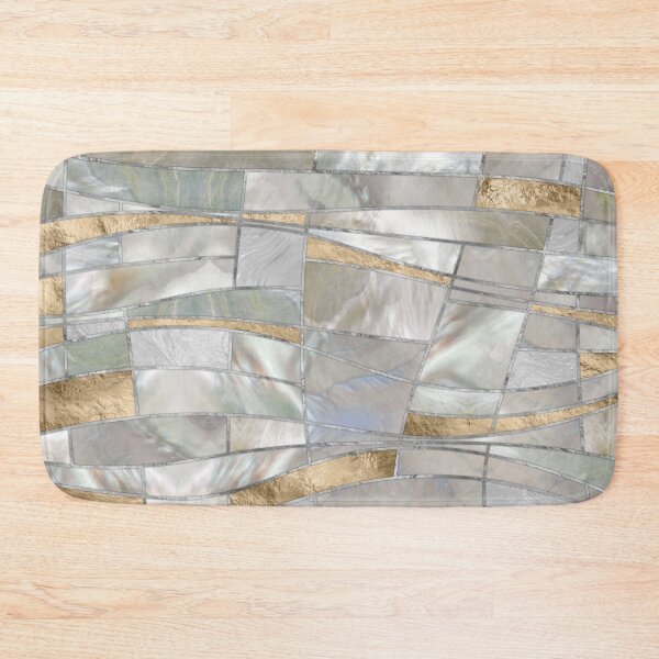 Item preview, Mosaic Waves Art - Pearl and Pastel Gold designed and sold by k9printart.