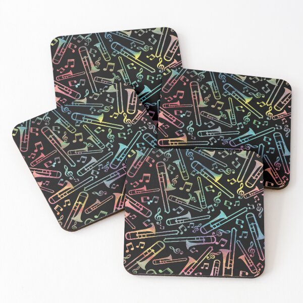 Item preview, Trombone And Music Notes Music Pattern designed and sold by Primroaddesigns.