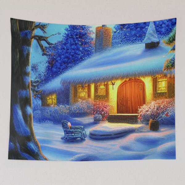 Item preview, Copy of Sparkling Fantasy Cottage with Lights and Glitter Background in Forest, Scenery Nature designed and sold by NatureFood.