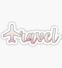 Travel w/ Plane Pink Sticker
