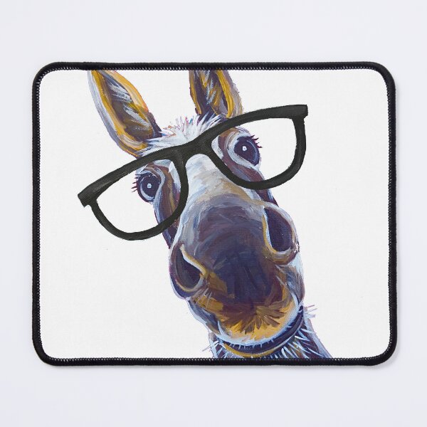 Item preview, Funny Donkey art, Smart Donkey with glasses designed and sold by leekellerart.