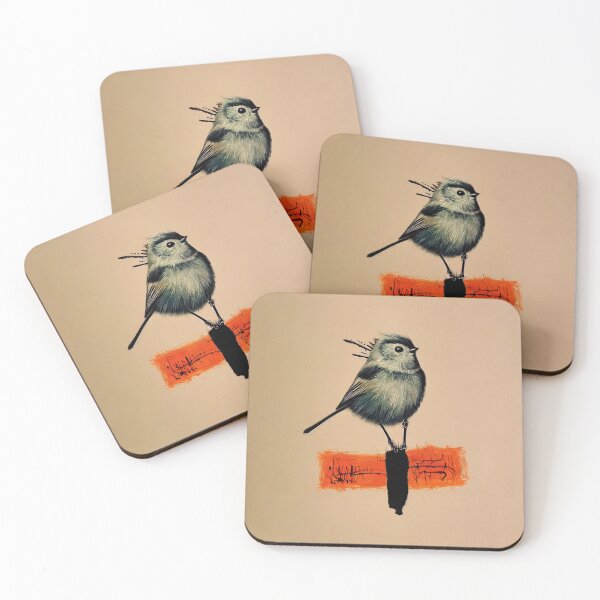 Item preview, Long-tailed bushtit, pop-art poster designed and sold by Åveline Dvorak.