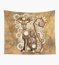 Steampunk-Katzen-Weinlese-Art Wandbehang
