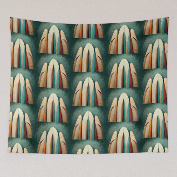 Item preview, Surrealism Futurism Vintage Surfboards Beach Decoration Art Gift designed and sold by LADistrictGarb.