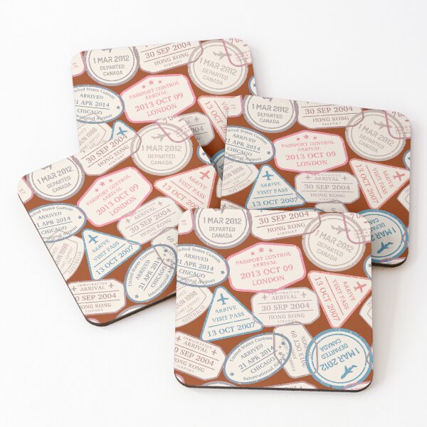 Item preview, Colorful Passport Stamps pattern - S1 designed and sold by Art-by-Geoff.