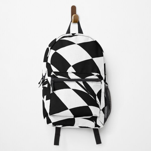 Item preview, Black and White Abstract Retro Distorted Checkerboard Pattern designed and sold by All-Black-White.