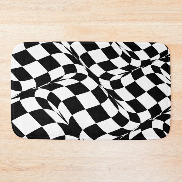 Artikelvorschau, Schwarz und weiß abstrakte Retro verzerrte Schachbrettmuster entworfen und verkauft von All-Black-White.