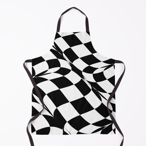 Item preview, Black and White Abstract Retro Distorted Checkerboard Pattern designed and sold by All-Black-White.