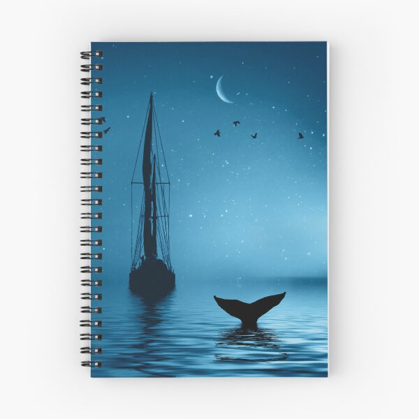 Item preview, Sailboat and Whale's Tail with Crescent Moon and Birds designed and sold by Stephanie Laird.