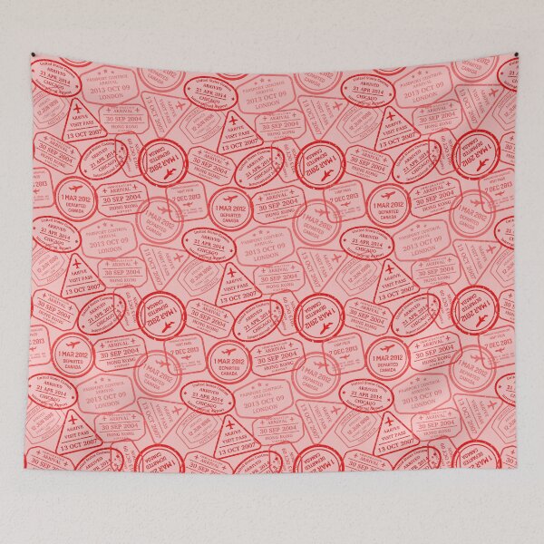 Item preview, Colorful Passport Stamps pattern - S3 designed and sold by Art-by-Geoff.