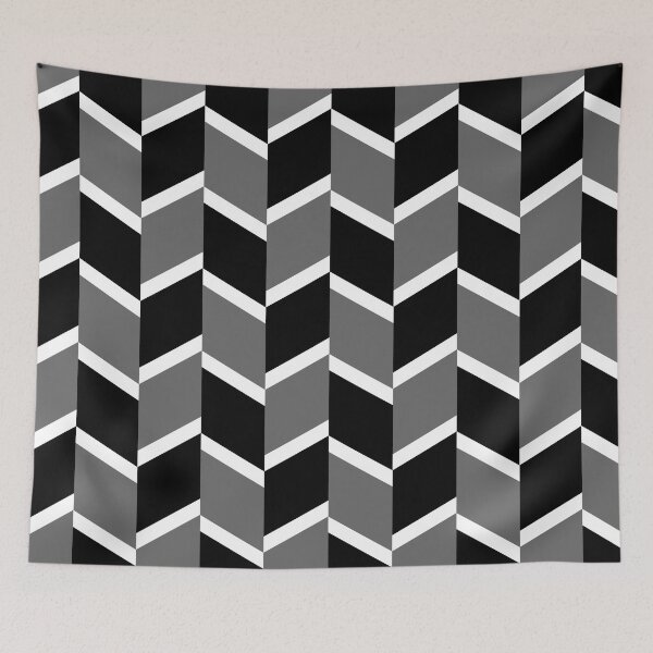 Item preview, Black and White Abstract Herringbone Chevron Pattern designed and sold by All-Black-White.