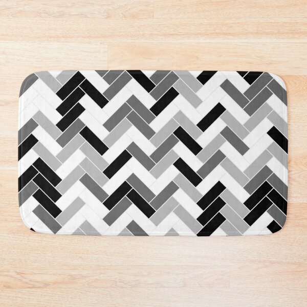 Item preview, Gray Black and White Herringbone Pattern designed and sold by All-Black-White.
