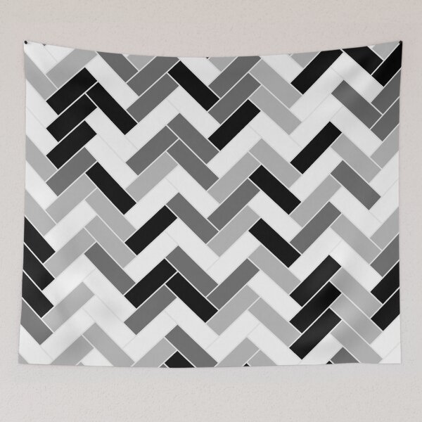 Item preview, Gray Black and White Herringbone Pattern designed and sold by All-Black-White.