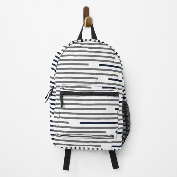 Item preview, Gray Black and White Broken Horizontal Stripe Pattern Tri-color on Solid Color designed and sold by All-Black-White.