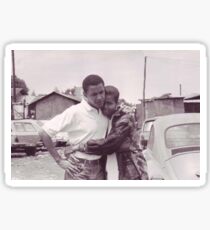 Junger Barack und Michelle Obama Print Sticker