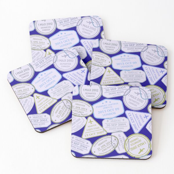 Item preview, Colorful Passport Stamps pattern - S8 designed and sold by Art-by-Geoff.