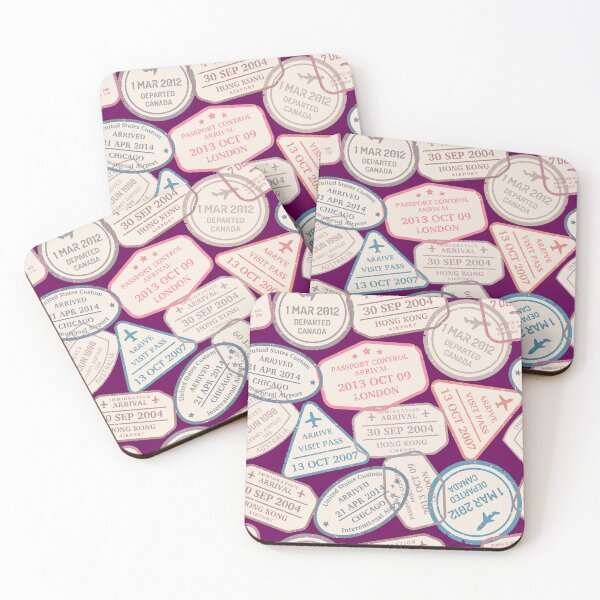 Item preview, Colorful Passport Stamps pattern - S10 designed and sold by Art-by-Geoff.