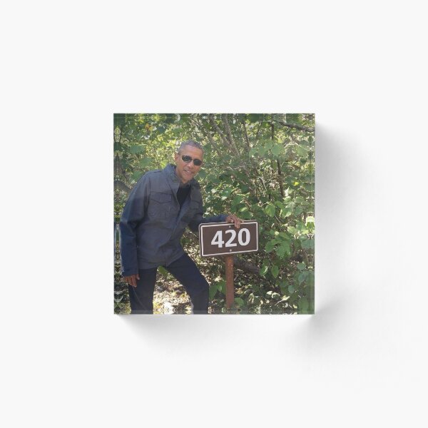 420 Obama Print Acrylic Block