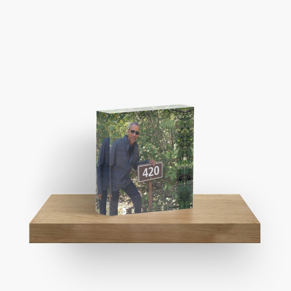 420 Obama Print Acrylic Block