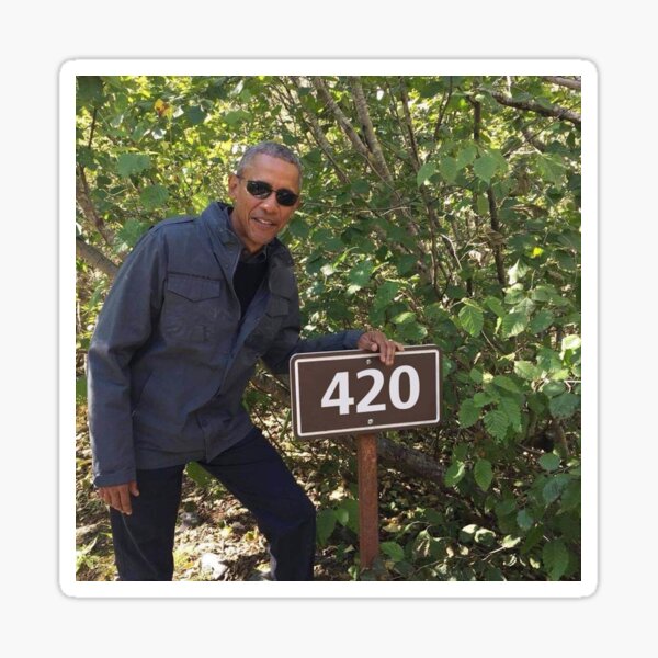 420 Obama Print Sticker