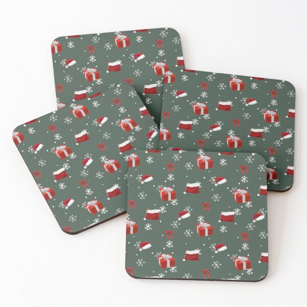 Item preview, Dark green christmas snowflakes pattern designed and sold by reka88.